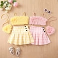 thumbnail image 2 of SUCS 3pcs Girls Clothes Summer Suit Plush Sling Plaid Skirt Bag 3piece Suit Pure Cotton Set, 2 of 9
