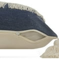 thumbnail image 5 of 14" X 36" Denim Blue And Off-White 100% Cotton Zippered Pillow, 5 of 10