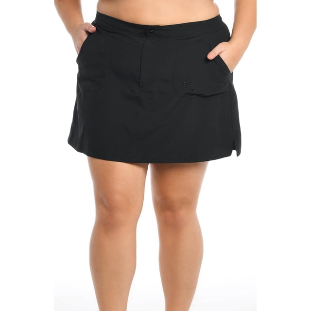 Maxine Of Hollywood Women's Plus-Size 5" Woven Swim