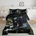 thumbnail image 2 of Castle Fairy Safari Black Bear Bedding Comforter Set 2pcs for Boys Girls,Jungle Animal Twin Comforter Sets Microfiber,Mountain Woodland Wildlife Breathable Bedding Set,Luxury Bedroom Decor, 2 of 8