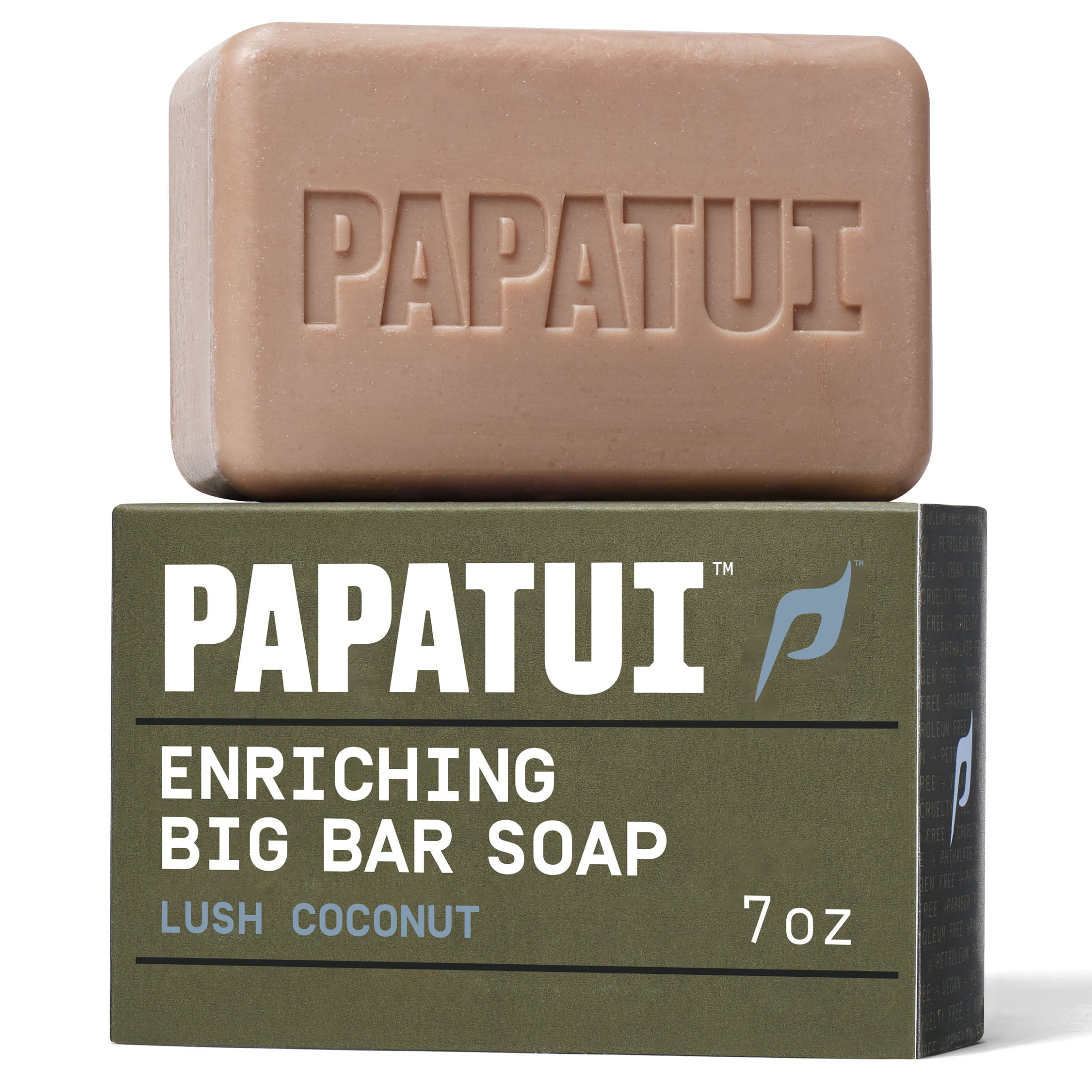 (2 pack) Papatui Enriching Men's Bar Soap, Lush Coconut, 7oz