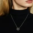 thumbnail image 2 of Collier Pendentif Cercle de Vie en Zircon Cubique Plaqué Or 18 K, 2 of 9