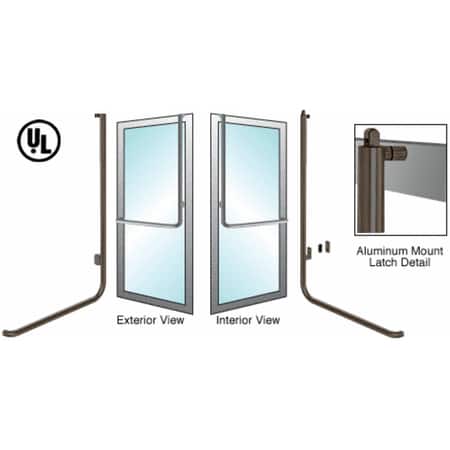 Crl Blumcraft Oil Rubbed Bronze Left Hand Reverse Swing Aluminum Door Mount No Cylinder D Exterior Top Securing Panic Handle