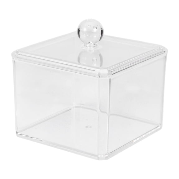 Unique Bargains 1 Pc Square Single Layer Acrylic Cotton Swab Holder Bathroom Transparent