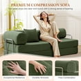 thumbnail image 4 of COOLHUT 78.7" W Combination Sofa, High Rebound Density Sponge Sofa Couch, Three Forms Floor Couch Three Seats Sofa Bed for Living Room, Bedroom, Oliver Green, 4 of 13