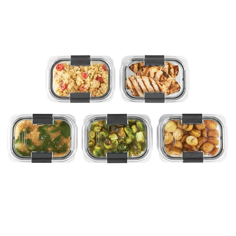 Rubbermaid Brilliance 3.2 and 4.7 Cup Food Storage Container Set, Clear,  18-Piece Set (9 Bases with Lids)