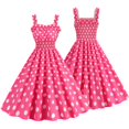 thumbnail image 4 of Femmes Robe Princesse Style A-Ligne Grand Ourlet Volants Couleur Assortie Taille Élastique Serrée Robe de Bal de Fête de Noël Sans Manches, 4 of 9