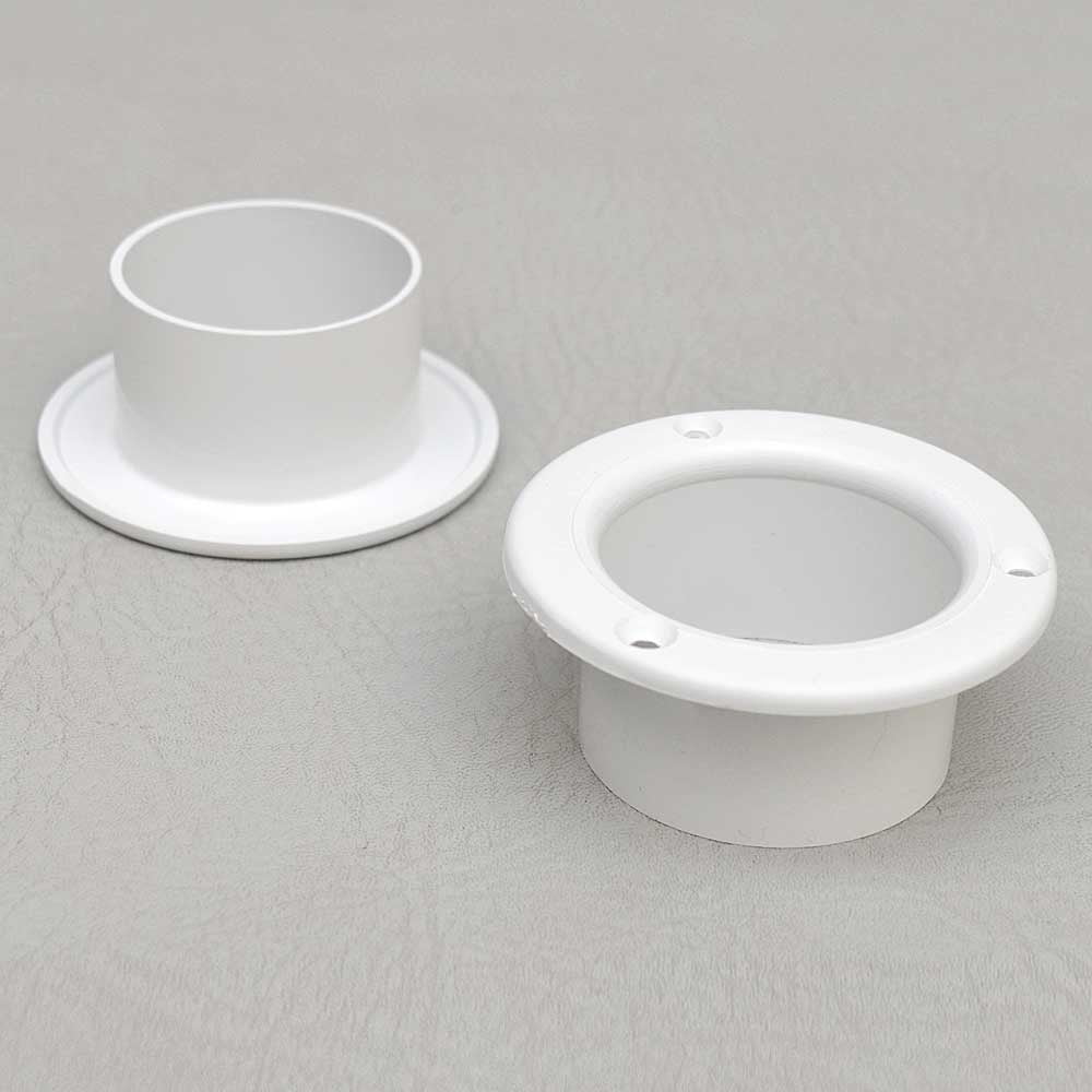 Boat Transom Motorwell Drain Tube Fitting 1 3/4 Inch White Plastic