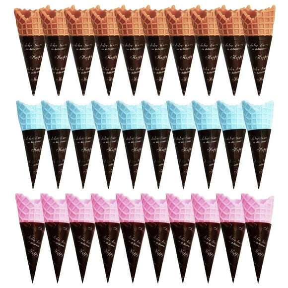 30pcs Mini Realistic Ice Cream Cone Artificial Ice Cream Cone Adorable Ice Cream Cone