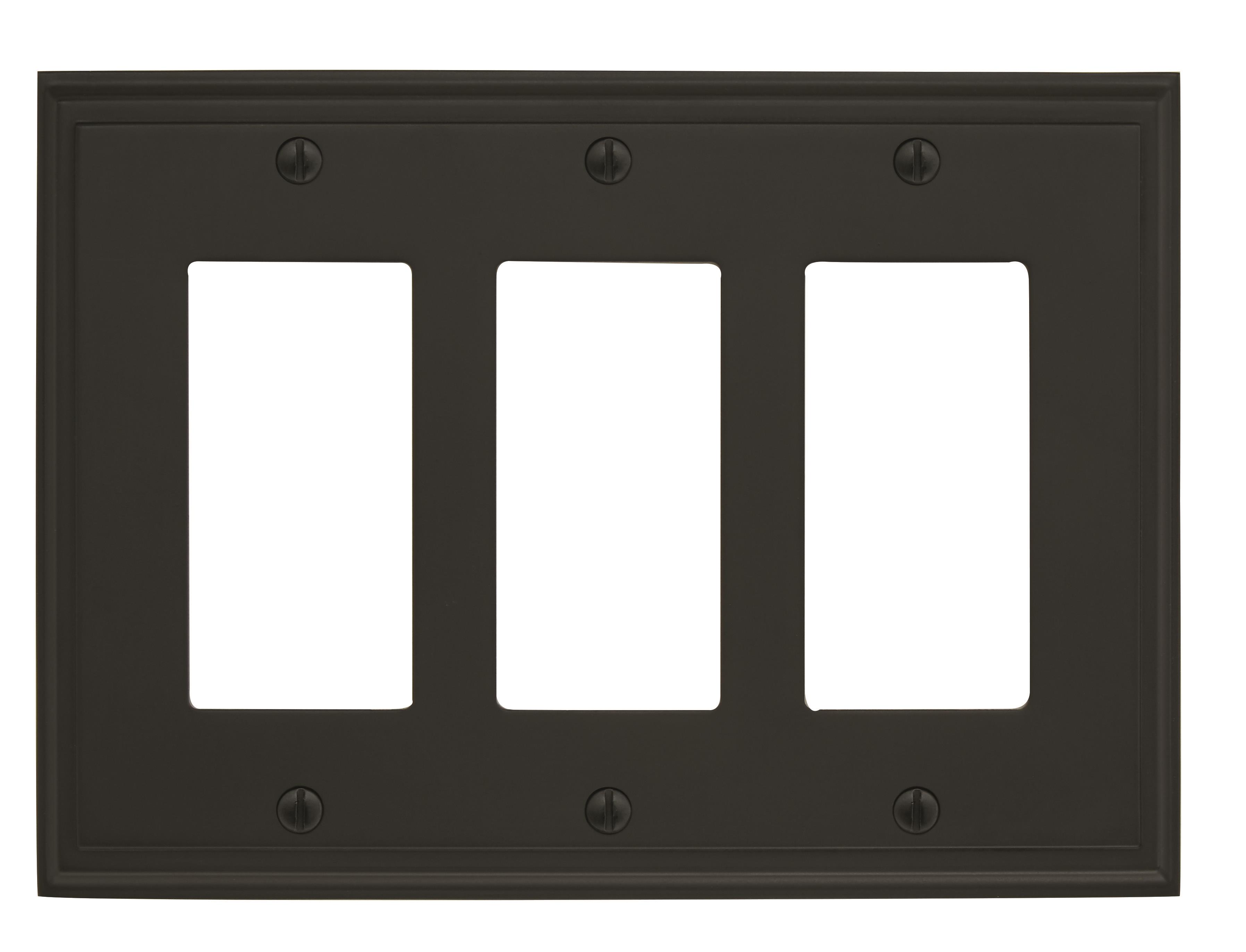 Mulholland 3 Rocker Black Bronze Wall Plate