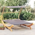 thumbnail image 2 of vidaXL Outdoor Double Chaise Lounge Patio Daybed with Canopy Solid Wood Bent, 2 of 4