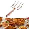 thumbnail image 6 of deevoka Stainless Steel Turkey Fork Roaster Fork for Camping Picnic Barbecue Rose Gold, 6 of 9