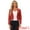 Red, variant on Women's Crop Collarless PU Moto Biker Jackets XS Black
