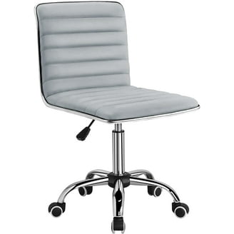 Kithkasa Swivel Desk Task Chair No Wheels,Solid Back Fabric Wood