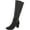 Black, variant on Karen Scott Womens Isabell Faux Leather Pull On Knee-High Boots