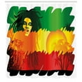 thumbnail image 3 of Ambesonne Rasta Shower Curtain, Reggae Music Singer, 69"Wx84"L, Orange Yellow, 3 of 3
