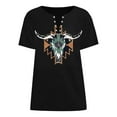 thumbnail image 3 of HOWPAY Womens T Shirts Graphic Basic Short Sleeve V Neck Blouse Loose Fit Casual Comfy Vintage T-Shirt Oversized Soft Y2K Clothes Black L, 3 of 3