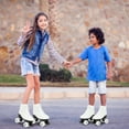 thumbnail image 4 of EONROACOO Teen Kids Skates with Light up Wheels, White Roller Skates for Girls Boys(Youth 5/Women's 5.5/Men 5), 4 of 11
