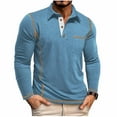 thumbnail image 2 of Handshe Men's Casual Shirt, Solid Color with Half Button Front and Pocket, Relaxed Fit for Daily Wear, 2 of 7