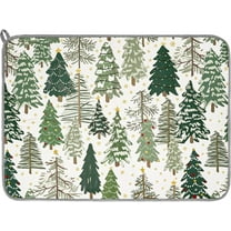 Christmas Dish Drying Mat Xmas Tree Absorbent Dish Drainer Protector Pad Forest Woodland Dry Mat Dish Drainer Mat for Kitchen Countertop Tableware Decor, 18 x 24 Inch, AD2665
