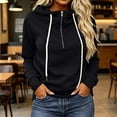 thumbnail image 1 of Neewe Women’s 2026 Fall Long Sleeve Hoodie Drawstring Pullover Sweatshirt Solid Color Casual Tops Blouse, 1 of 7