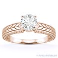 thumbnail image 2 of Round Cut Forever ONE D-E-F Moissanite Antique-Style Solitaire Engagement Ring in 14k Rose Gold, 2 of 4
