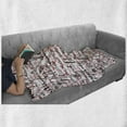 thumbnail image 6 of Modern Soft Flannel Fleece Throw Blanket, Ink Handwritten Popular Country Capitals with Fashion Words Artwork, Cozy Plush for Indoor and Outdoor Use, 50" x 70", Red Black and White, by Ambesonne, 6 of 6