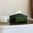 thumbnail image 3 of Dinheiro Caja de pañuelos rectangular cubo de piel sintética tejida para caja facial, soporte para bandeja organizador para casa, mesa, oficina, coche, baño decorativo, 3 of 5