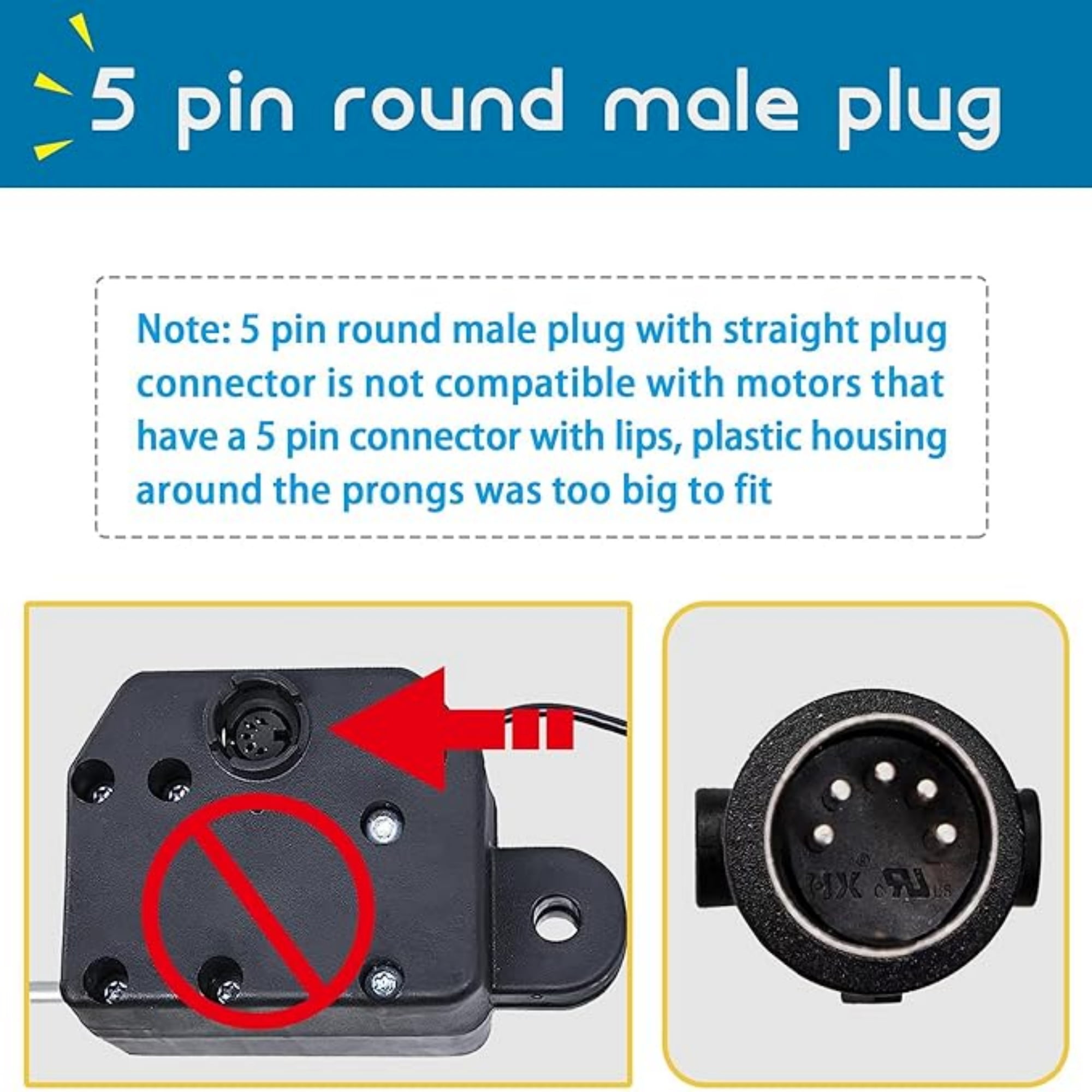 Univeral 4 Button 5 Pin Remote Controller with USB and Backlight for Lift Chairs Electric Sofa Power Recliner, Straight Connector