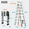 thumbnail image 3 of 6+7 Step Ladder Telescoping Ladder 6.5FT Portable Multi-Purpose Folding Ladder Aluminum Heavy Duty Extension Telescopic Ladder Convenient Handgrip Widened Pedal Safety Lock 330lb Max Load Easy to Use, 3 of 18