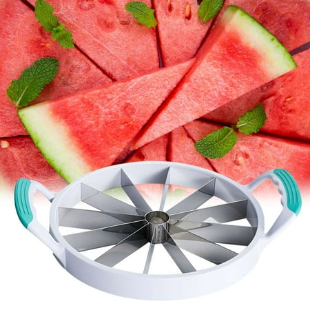 

Extra Large Watermelon Slicer Cutter Stainless Steel Melon Round Fruit Vegetable Quickly Cutting Tools Kitchen Gadget Peeler Corer for Cantaloupe Melon Pineapple