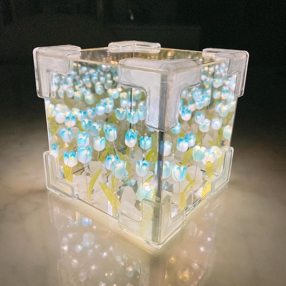 Tulip Cube, Tulip Cube Lamp, Lampara De Tulipanes Cubo, DIY Tulip Lantern LED Night Light