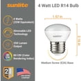 thumbnail image 2 of Sunlite R14 LED Bulbs, 4W (25W Eq), 250lm, E26 Base, Dimmable, 2700K, for Cabinets, 3-Pack, ETL Listed, 2 of 6