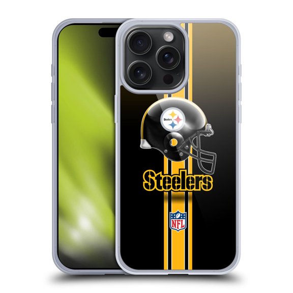Head Case Designs NFL Pittsburgh Steelers Logo Helmet Soft Gel Case for Apple iPhone 15 Pro Max