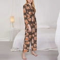 thumbnail image 3 of Honeii Beautiful Fox Print Women's Pajama Sets Long Sleeve Button Down Sleepwear Nightwear Soft Pjs Lounge Sets 2PCS-XX-Large, 3 of 7