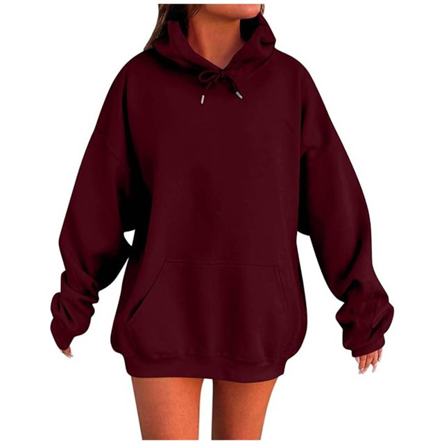 Timegard Sweatshirts Oversize pour Femmes 2024 Automne Hiver Décontracté Ample Confortable à Capuche Manches Longues