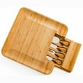 thumbnail image 4 of Amdohai Bamboo Cheese Cutting Board with Knife Set Wooden Serving Tray for, 4 of 6
