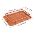 thumbnail image 4 of Kitchen Deep-fried Food Drain Basin Rectangle Crispy Tray Filter Mesh Fresh-keeping Basket Non-stick Oil Pan, 4 of 10