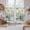 Brown, variant on Teal Blue Coastal Tier Curtains 24 Inch Length, Summer Beach Starfish Shell Coral Nautical Cafe Short Curtains for Bathroom Sink, Small Kitchen Curtain Light Filtering Drapes 2 Panels 27.5"Wx24"L