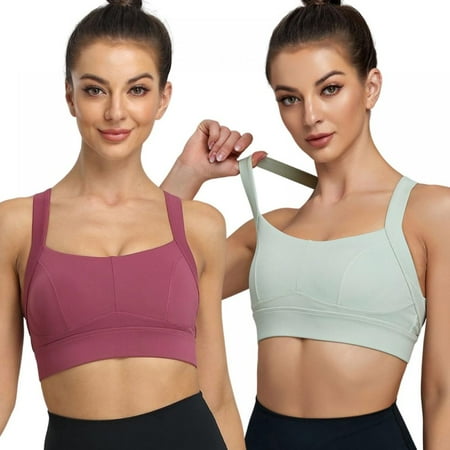 

2pcs Women s Plus Size Sports Lingerie Plus Size Wide Shoulder Strap Yoga Vest Shock Proof Running Bra Fitness Bra
