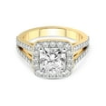 thumbnail image 3 of 2 Carat IGI Certified Radiant Shape Lab Grown Diamond Engagement Ring | 14K Yellow Gold | Rosalind Split Shank Halo Lab Diamond Ring | FG-VS1-VS2 Quality Friendly Diamonds, 3 of 5