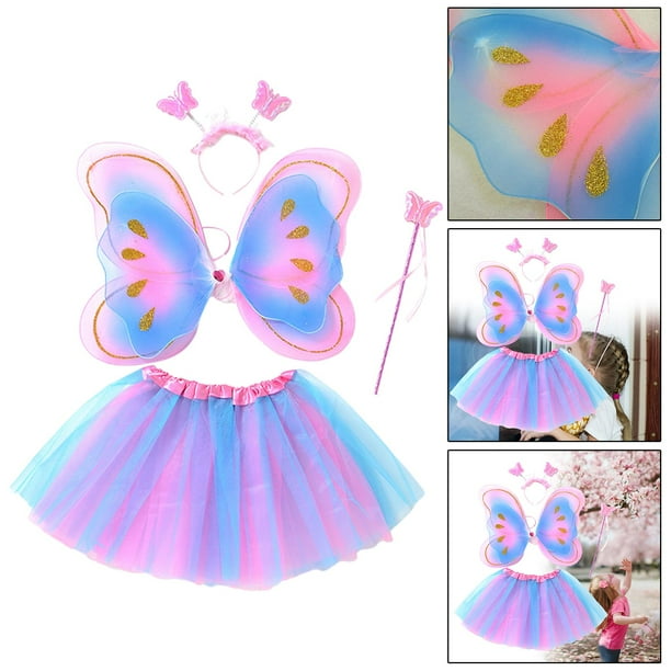 Set De 2 Alas De Mariposa Y 3 Antifaces Para Niños – Disfraz De Gasa Ligero Para Carnaval, Fiestas Y Juegos De Rol