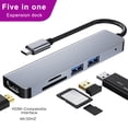 thumbnail image 3 of Tipo C HUB USB Mouse Keyboard Adapter HDMI-Compatible Video Converter USB-C Estación de acoplamiento de USB-C Accesorios portátiles Suministros de computadora sidaley EL005669-00B, 3 of 7