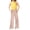 Pink, variant on Ruyang Girls High Waisted Uniform Capri Pants Kids Wide Leg Pant Trouser Drawstring Straight Clothes Cropped Baggy Trouser