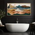 thumbnail image 3 of IDEA4WALL Extra Large Framed Canvas Print Wall Art Desert Peaks Colorful Geometric Mountain Landscape Artwork Nature Vintage Inspired Pastel Fine Art Decorative Relax/Calm for Rooms Decor - 60"x30", 3 of 5
