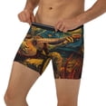 thumbnail image 3 of Rateoe Starry Night Guitar Turtle Print Men’s Underwear Boxer Briefs Soft Comfortable Underwear Boxer Briefs, Long Leg Briefs,Anti-chafing Boxer Briefs, 3 of 7
