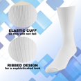 thumbnail image 5 of EMEM Apparel Women's Ladies Plus Size Casual Soft Ribbed Cotton Knit Classic Mid Calf Crew Dress Hosiery Socks 5-Pack White 10-13, 5 of 5