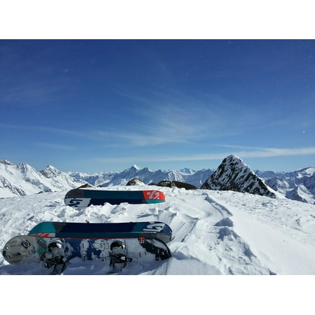 LAMINATED POSTER Stubaital Stubai Glacier Snowboard Splitboard Poster Print 24 x