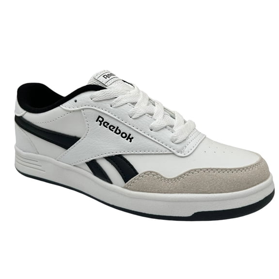 Reebok Youth Boy's Tech Canvas Casual Sneakers Size 2 White/Black Lace up Shoes