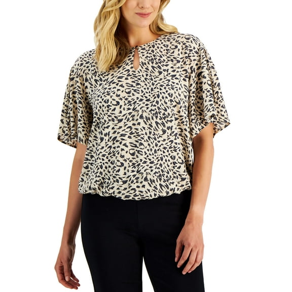 Women's Printed Flutter Top Stone Combo XL